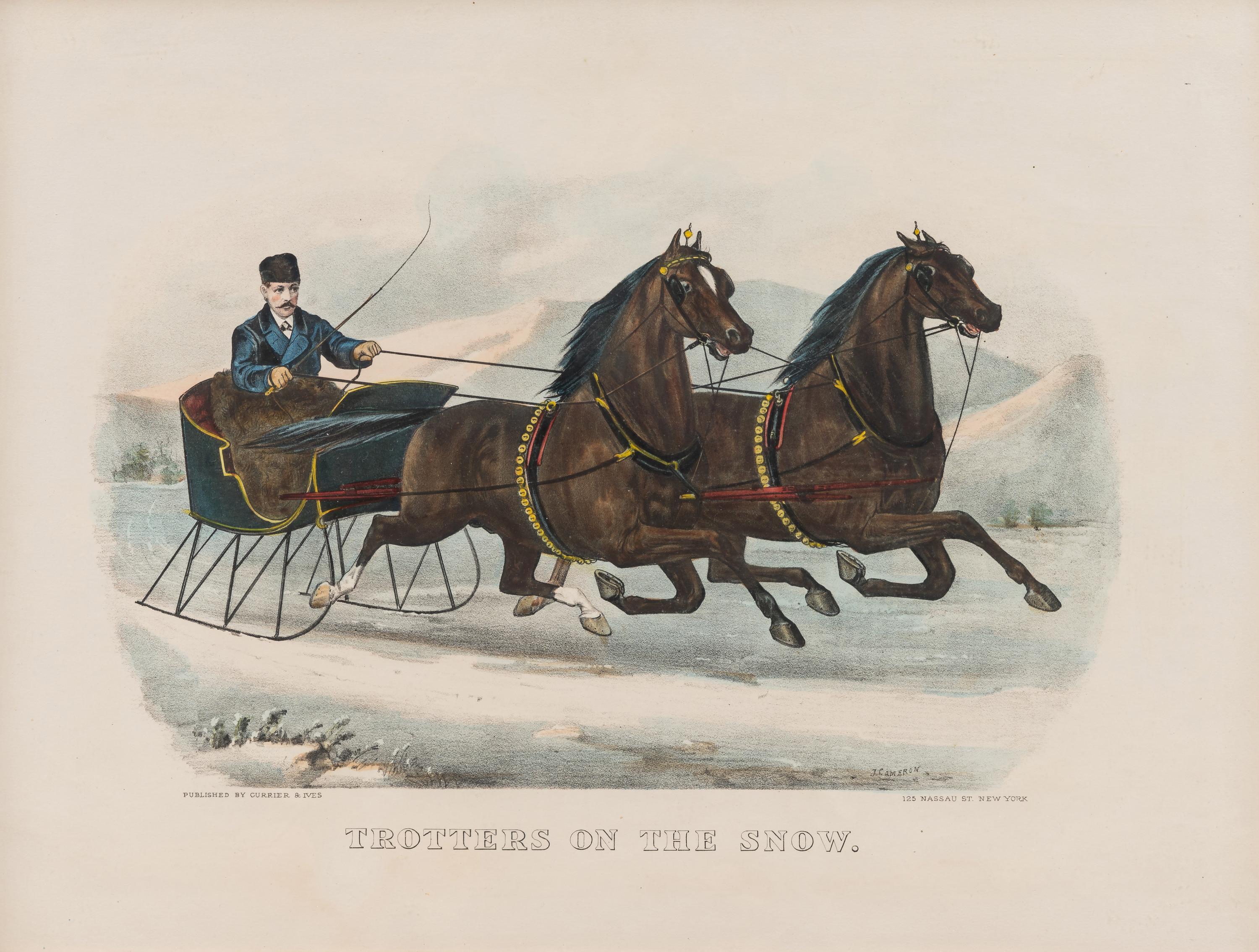 [WINTER SCENES] -- CURRIER and IVES, publishers Winter Pastime, 1855. (G.7281) -- Winter Morning in the Country, 1873. (G.7280) -- Trotters on the Snow, n.d. (G.6648)