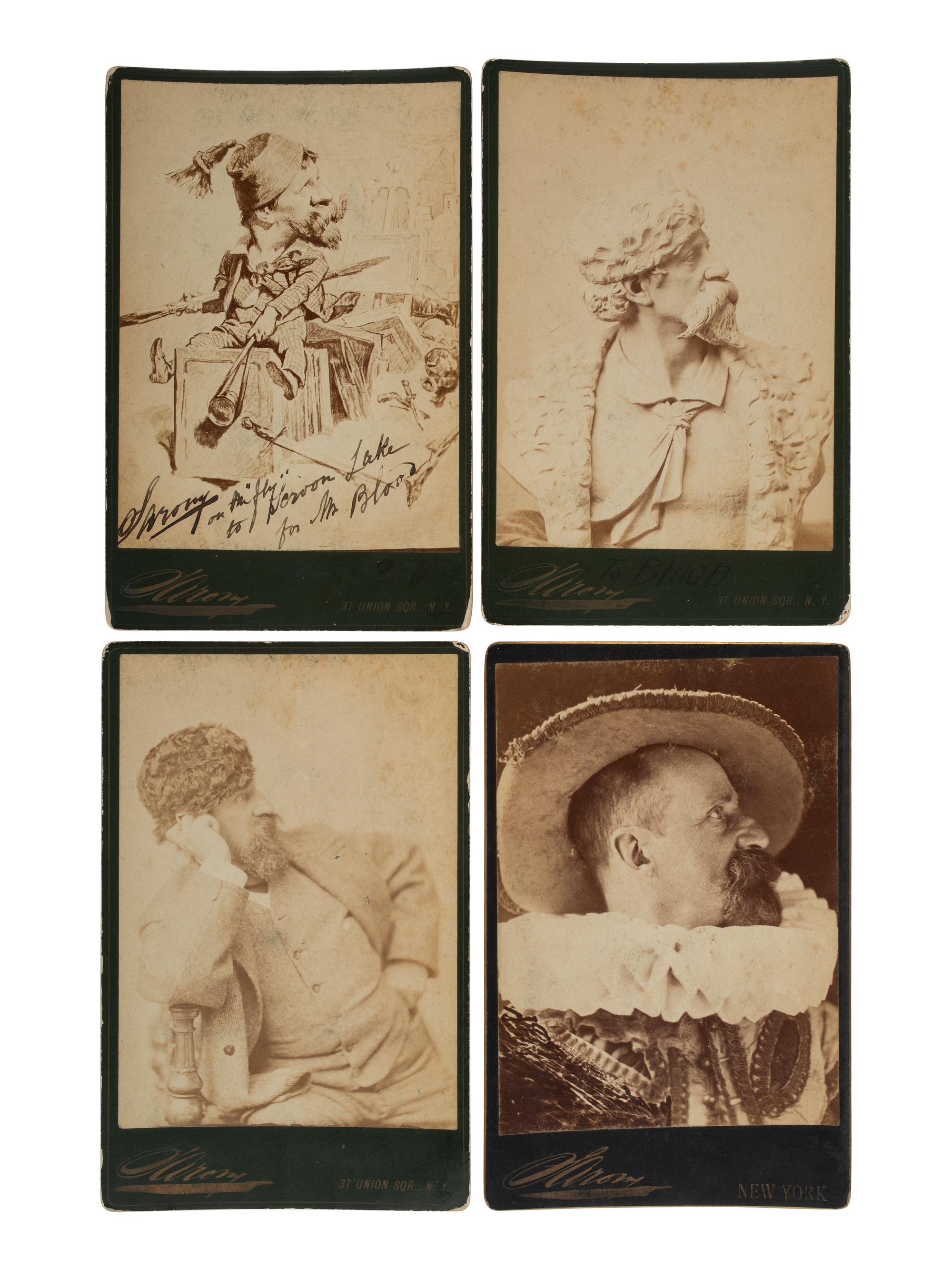 SARONY, Napoleon (1821-1896). Four cabinet card self portraits of the photographer including one signed and inscribed.