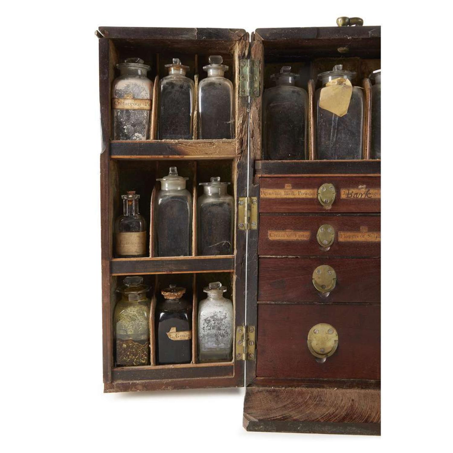Mahogany medicine chest Reece & Co., London, England, early 19th century