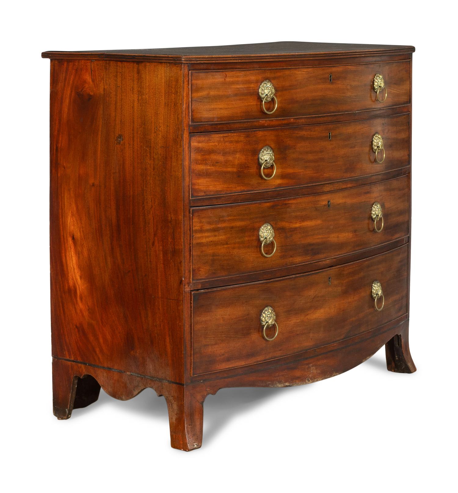 A George III Mahogany Bow-Front Chest of Drawers