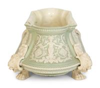 A Celadon Green and White Jasperware Jardinière
