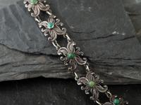 Mexican Silver and Turquoise Link Bracelet