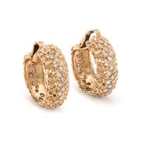 YELLOW GOLD AND DIAMOND HOOP EARCLIPS