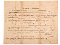 [SLAVERY & ABOLITION]. A group of 4 documents related to the enslavement of individuals in Tennessee, comprising: