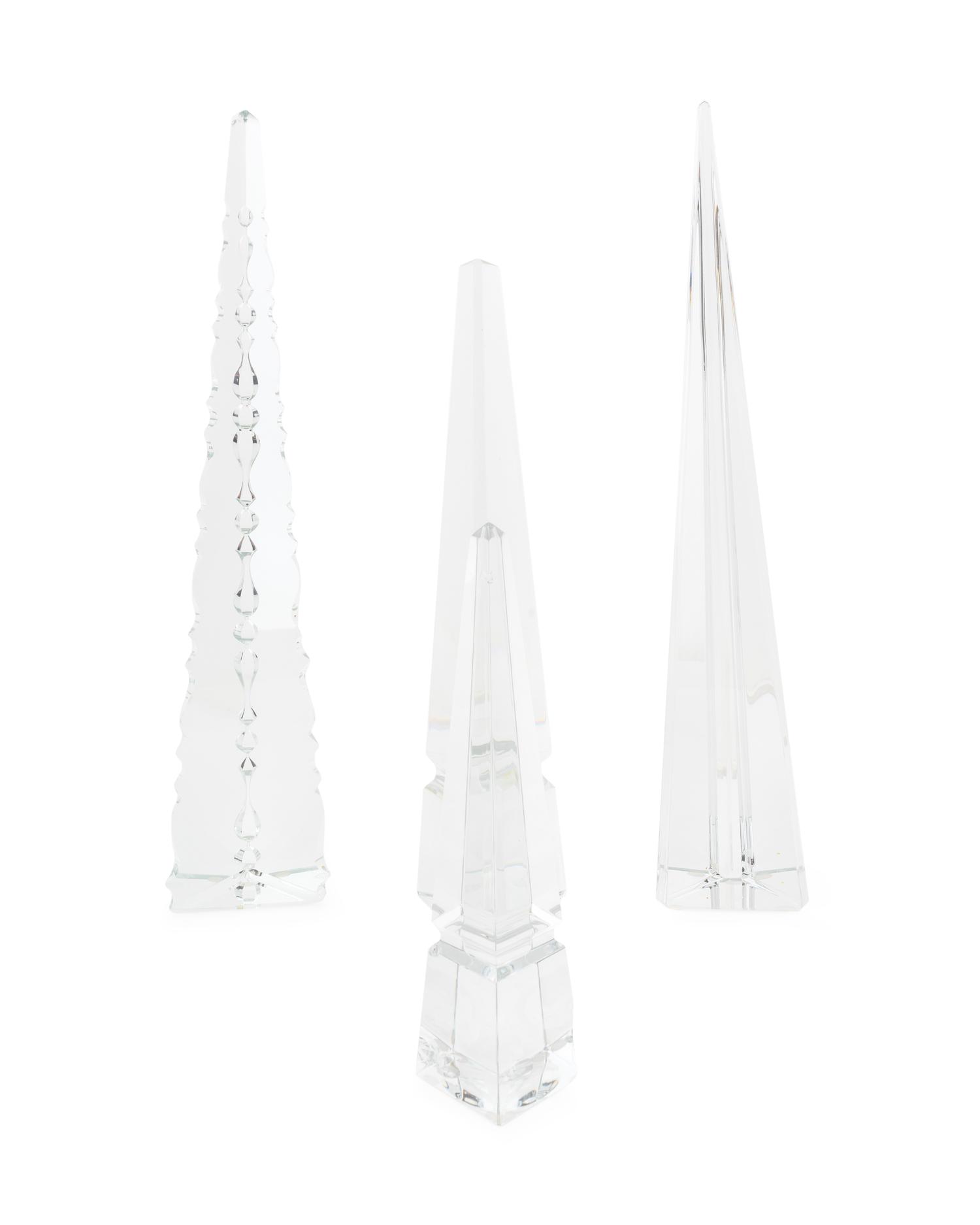 A Group of Three Baccarat Glass Obelisks — 20TH CENTURY