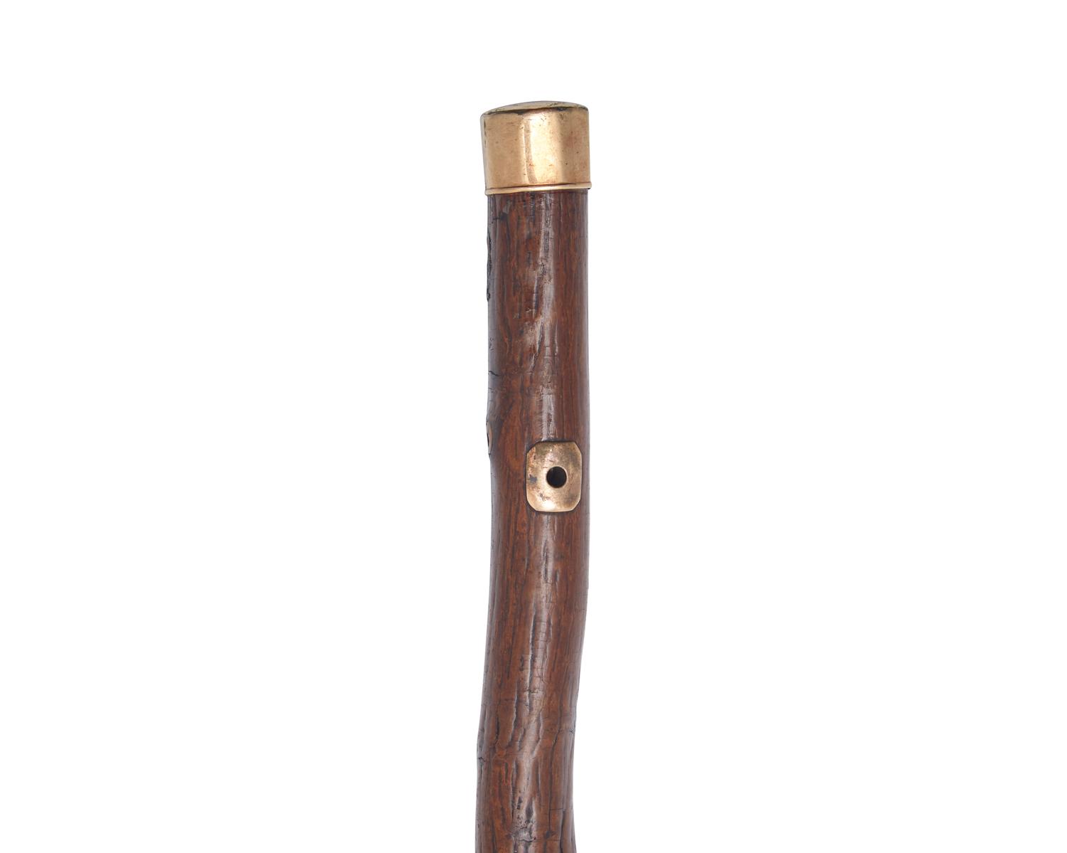 A Gold-Mounted Wood Mount Vernon Souvenir Walking Stick