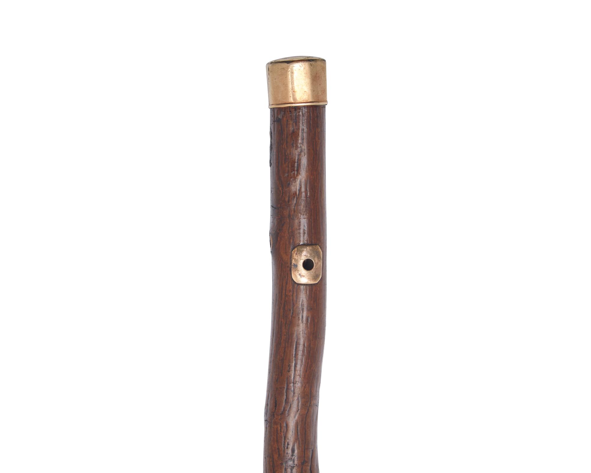 A Gold-Mounted Wood Mount Vernon Souvenir Walking Stick