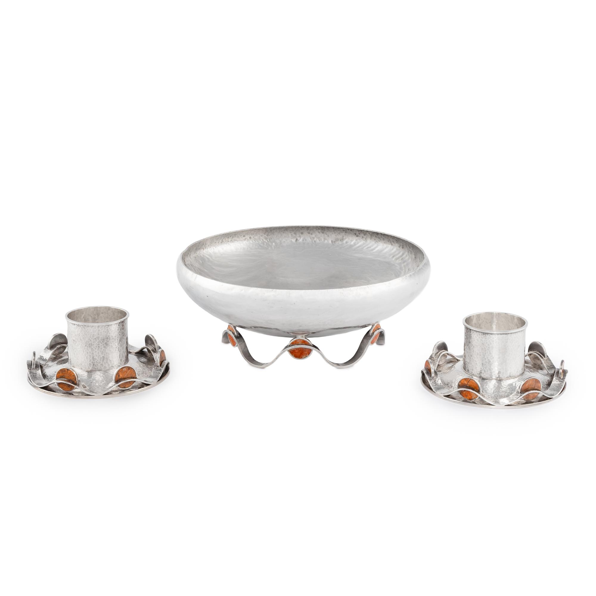 A Mexican Silver Table Garniture