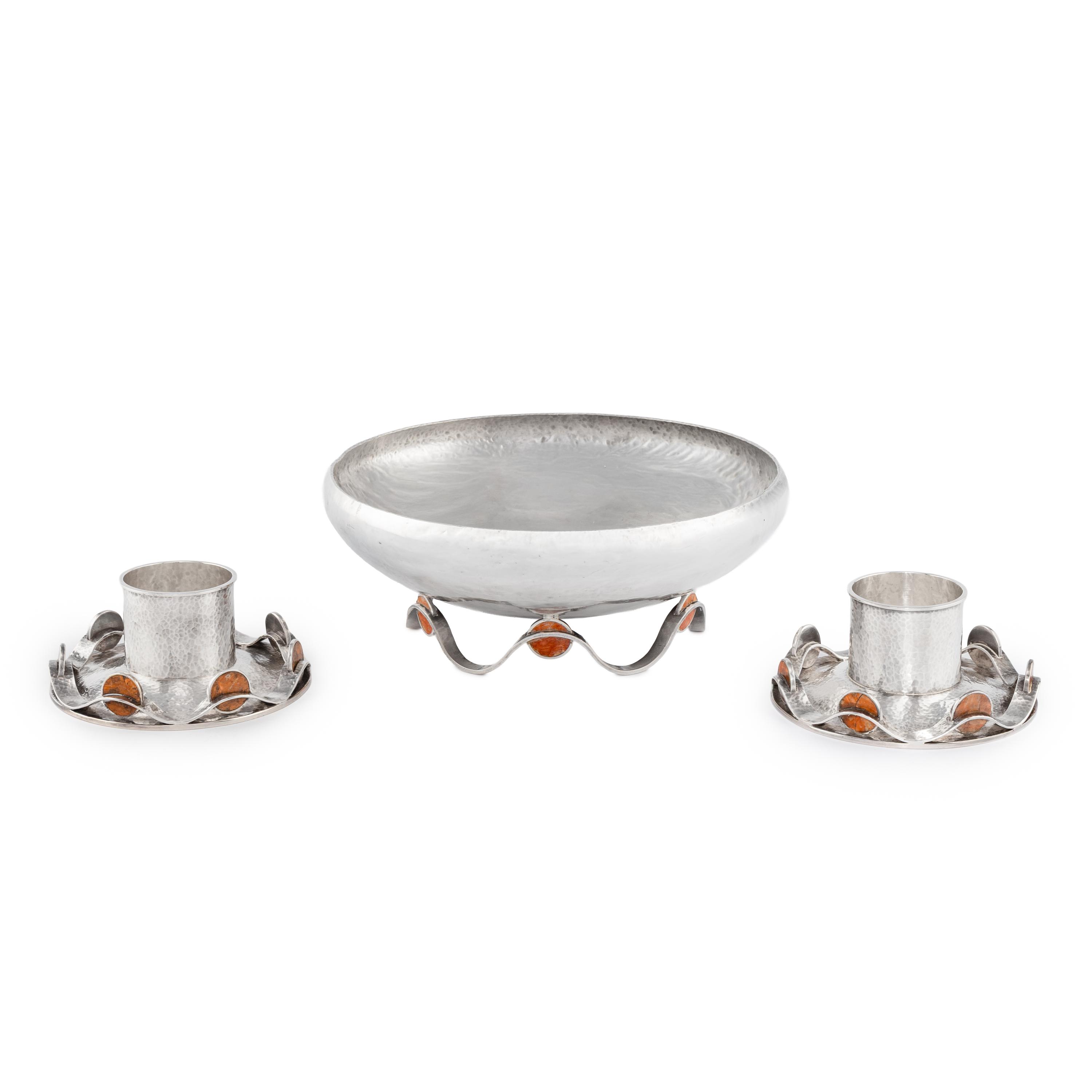 A Mexican Silver Table Garniture