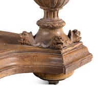 A Belgian Carved Oak Marble-Top Pier Table