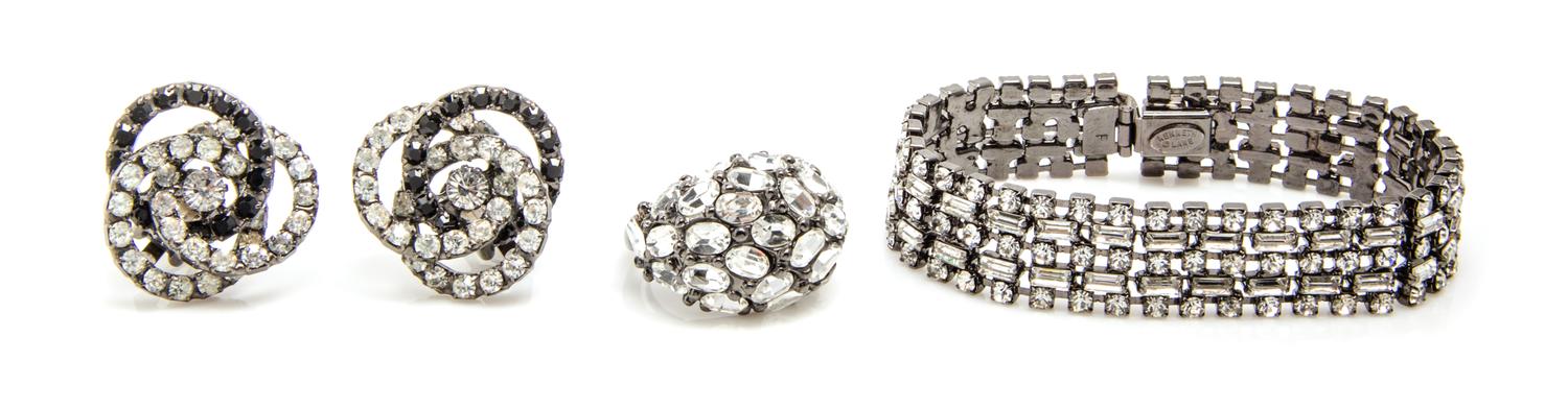 A Kenneth Jay Lane Rhinestone Demi Parure,