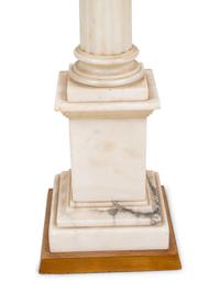 A Carved Marble Columnar Lamp