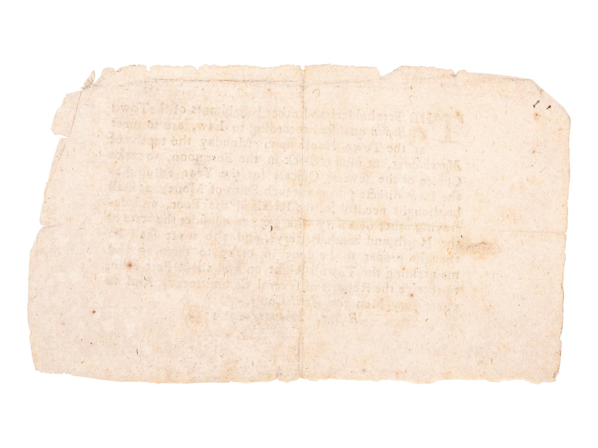 [COLONIAL]. Printed handbill announcing to "The Freeholders and other Inhabitants of the Town of Boston" the date of an upcoming town meeting and the matters which will be discussed. Boston, 29 February 1739.