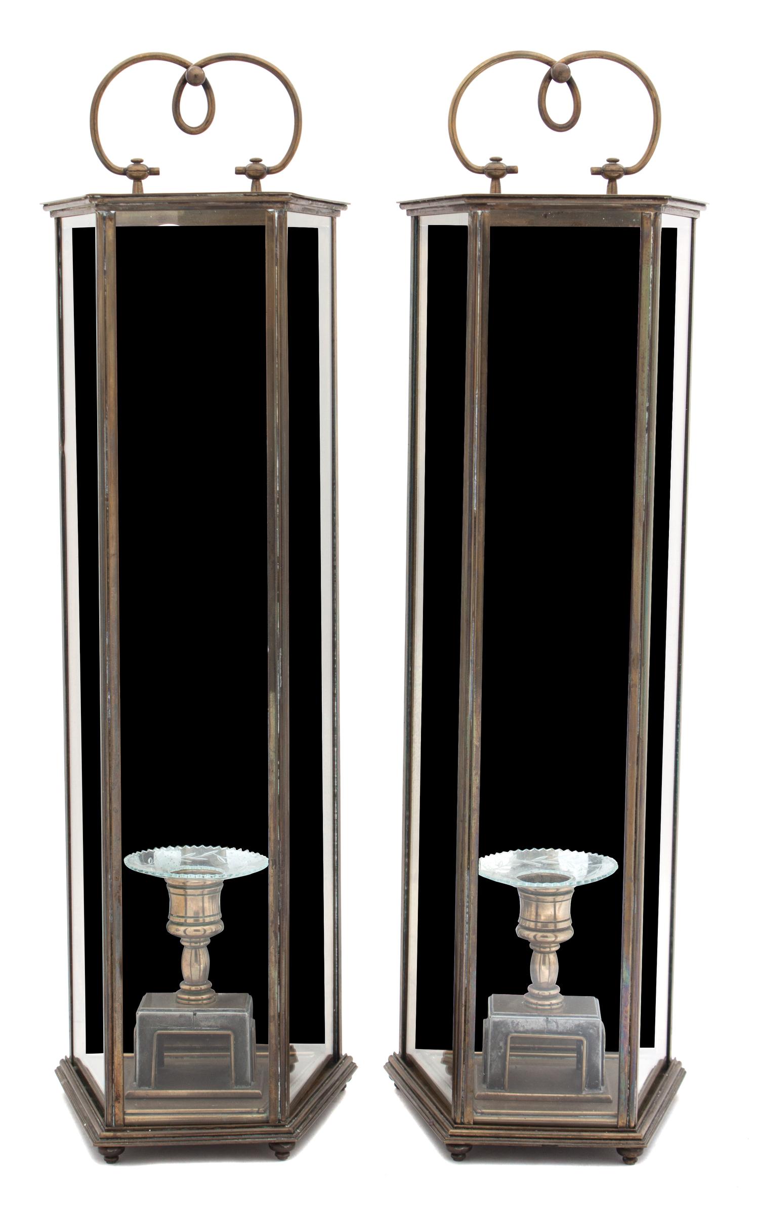 A Pair of Dinkelspiel Wall Sconces Height 19 inches.