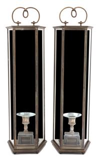 A Pair of Dinkelspiel Wall Sconces Height 19 inches.