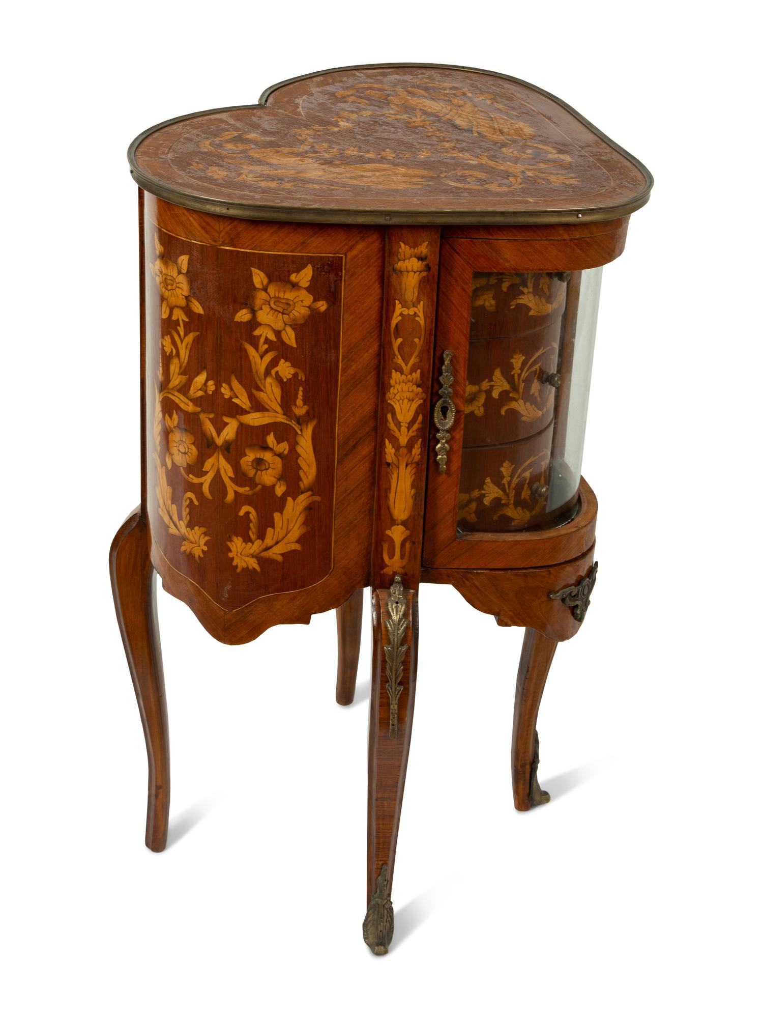 A Louis XV Style Marquetry Heart-Shaped Table — LATE 19TH CENTURY