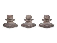 Three Cast Stone Garden Finials