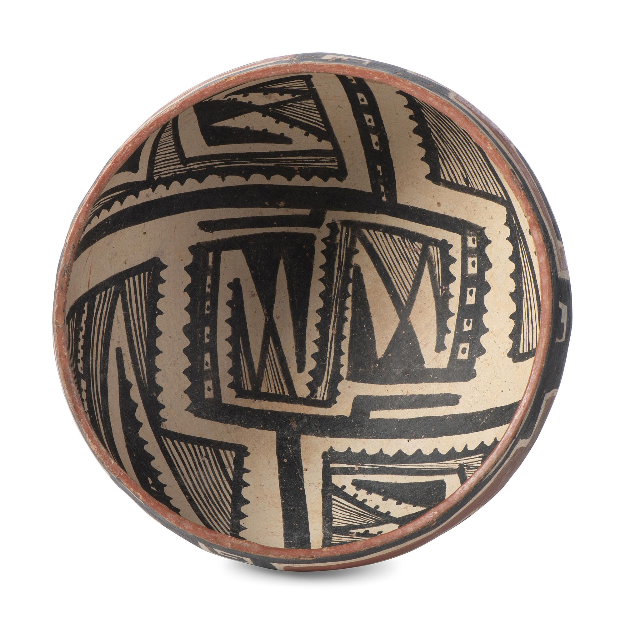 Salado Culture, Tonto Polychrome Pottery Bowl