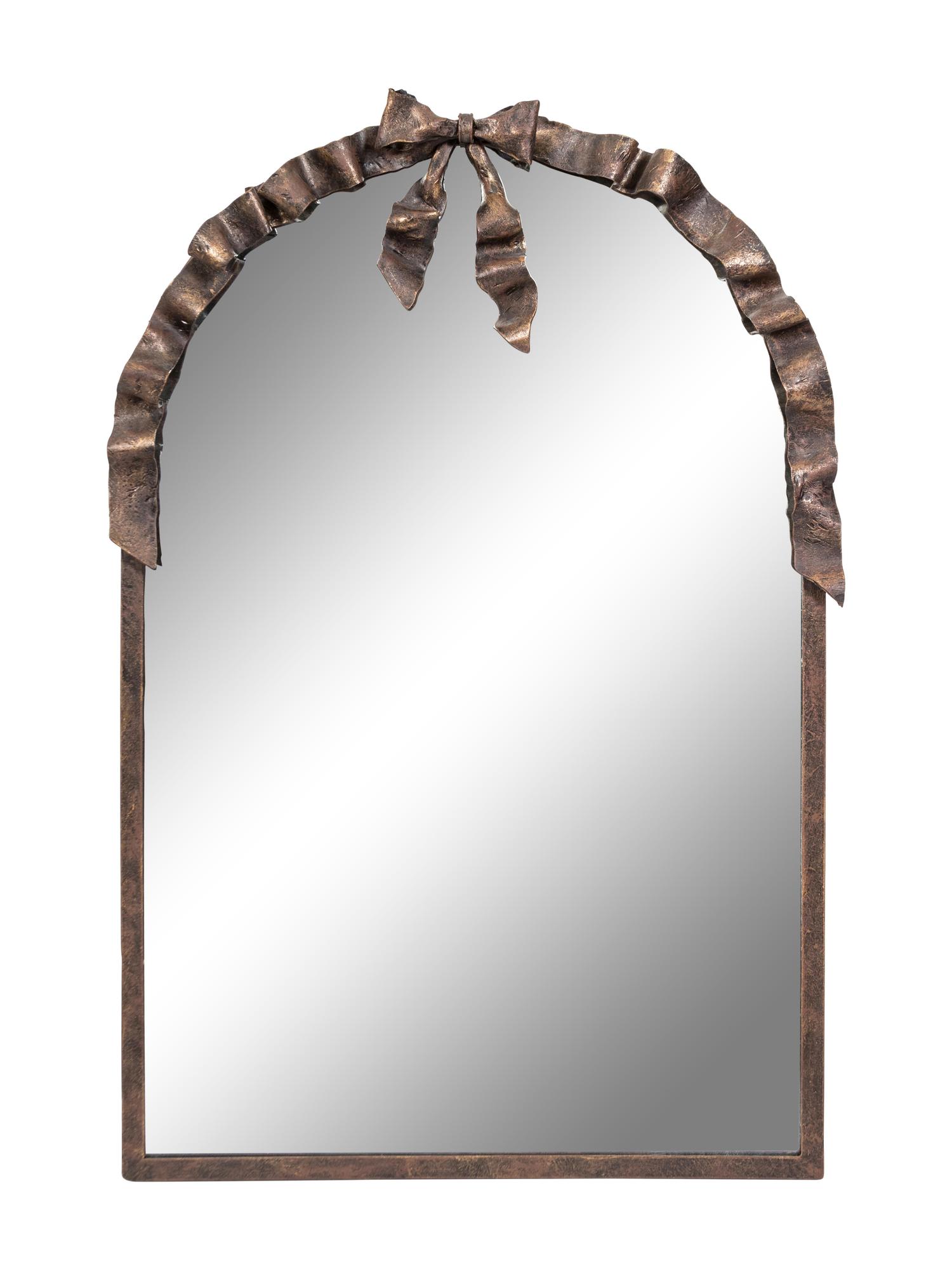 A Deco Style Wrought-Iron Arched Rectangular Mirror — 20TH CENTURY