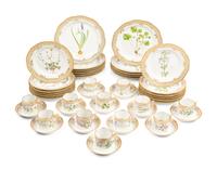 A Royal Copenhagen Flora Danica Porcelain Part Dinner Service
