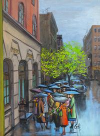 Rainy School Day , an illustration for The New Yorker magazine