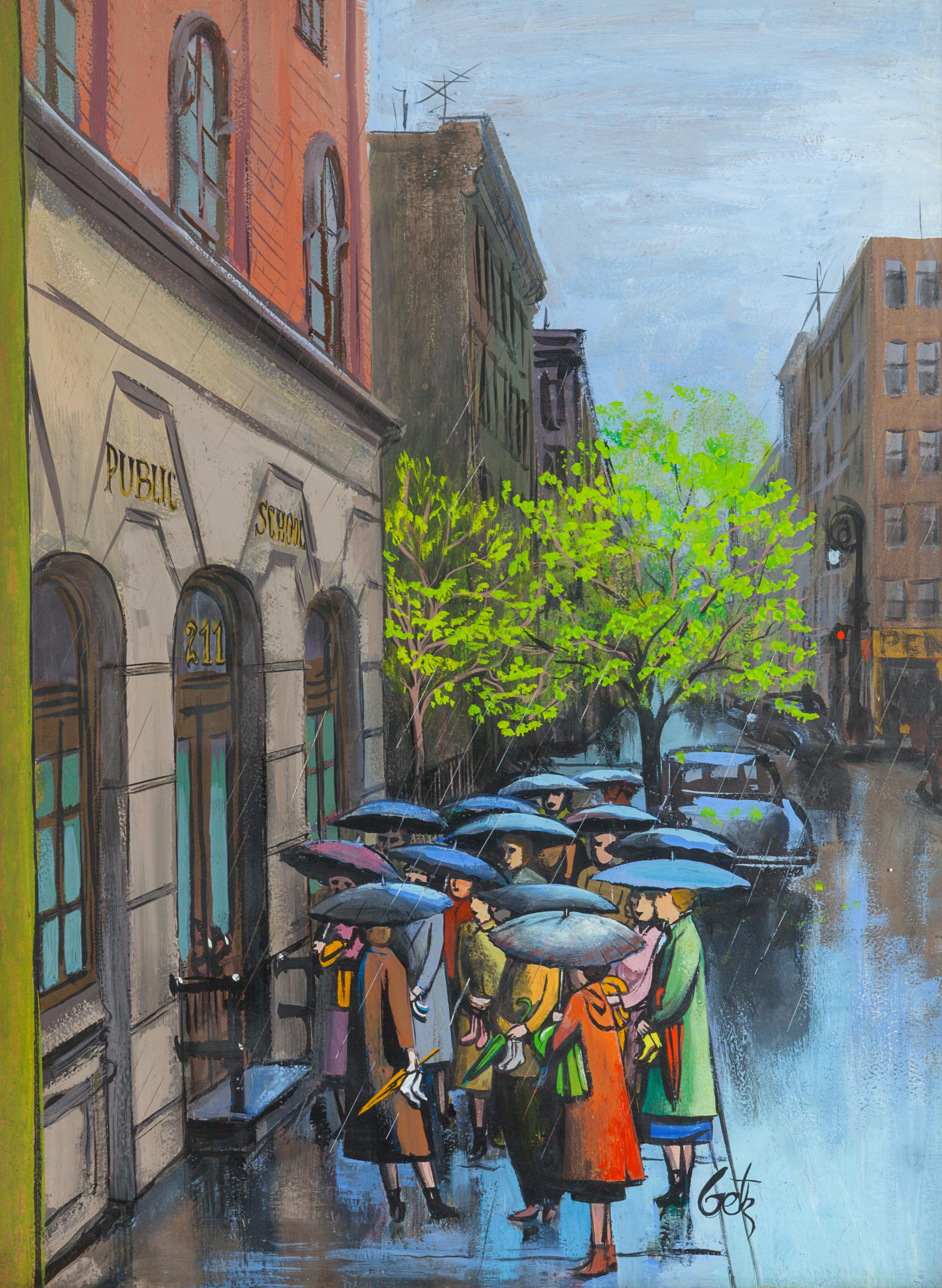 Rainy School Day , an illustration for The New Yorker magazine
