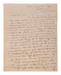 [LIBERIA]. Letter from an American Colonization Society agent regarding a freeman named Cocoa. 1836.