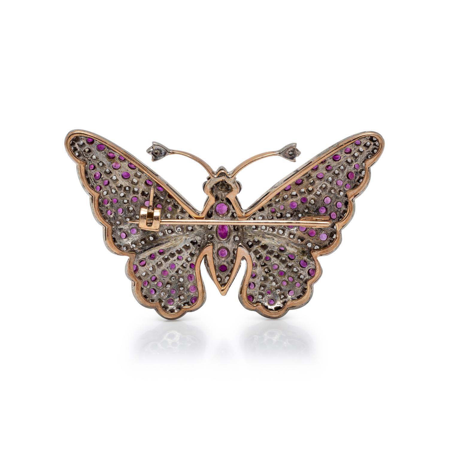 RUBY AND DIAMOND BUTTERFLY BROOCH