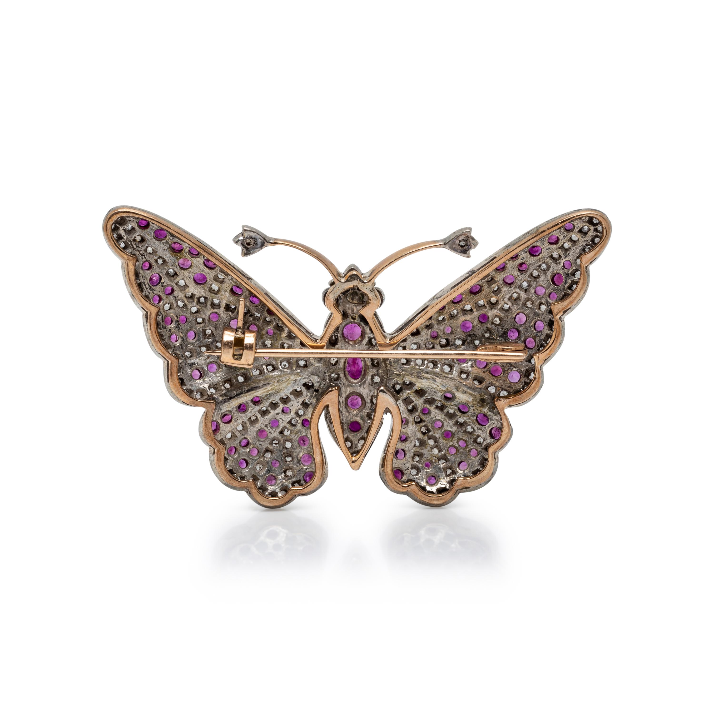 RUBY AND DIAMOND BUTTERFLY BROOCH