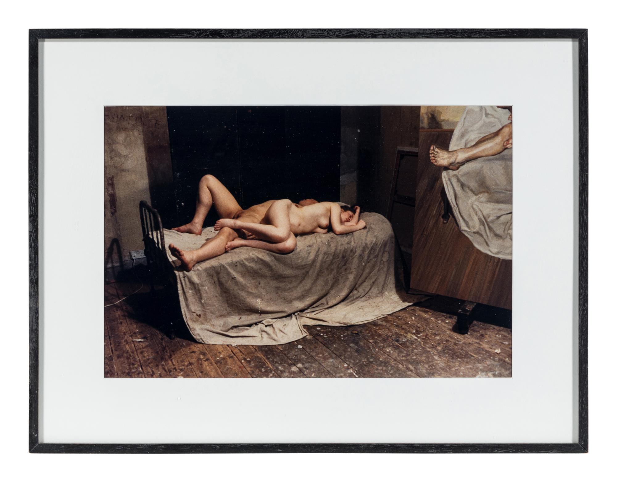 Bruce Bernard (1928-2000) Lee Bowery and Nicola Bateman Posing for Lucien Freud's "And the Husband", 1993
