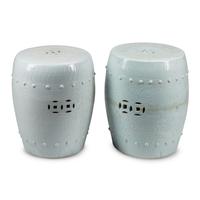 Two Blanc-de-Chine Porcelain Garden Seats