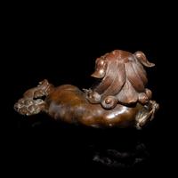 A Japanese Bronze Lion Incense Burner, 18th-19th Century 銅臥獅香薰