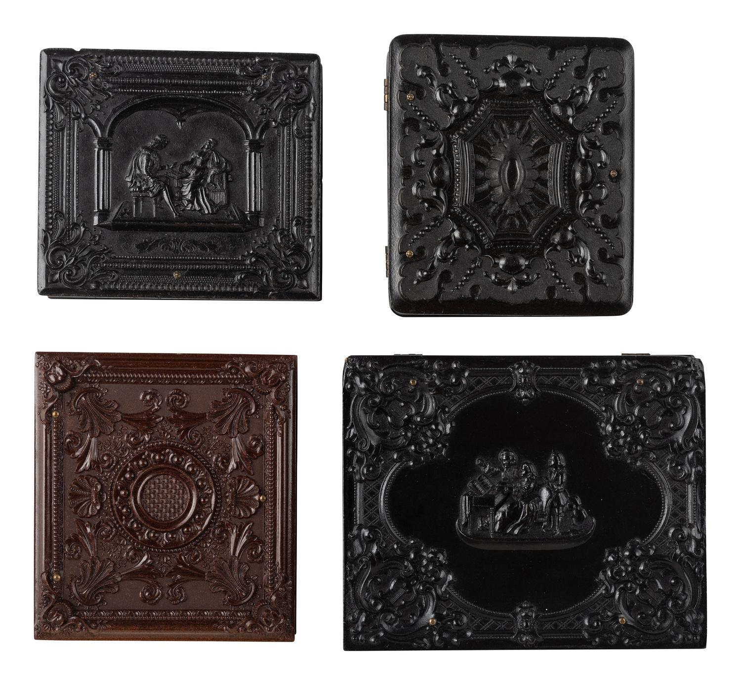 [EARLY PHOTOGRAPHY]. 5 ambrotypes and tintypes featuring horses and/or buggies, most in Union cases