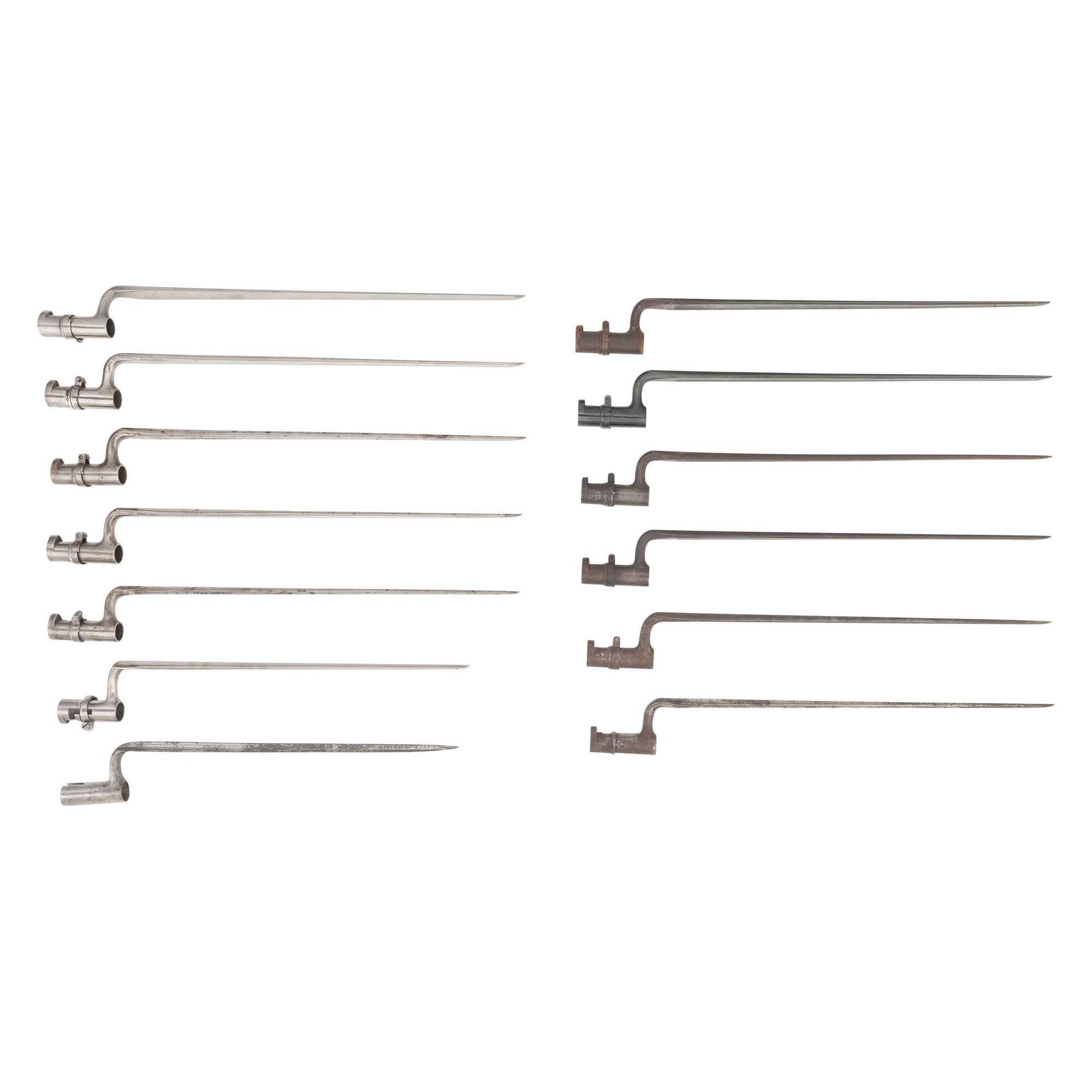 13 Socket Bayonets, Mostly US M1855 for .58 Caliber Rifle Muskets