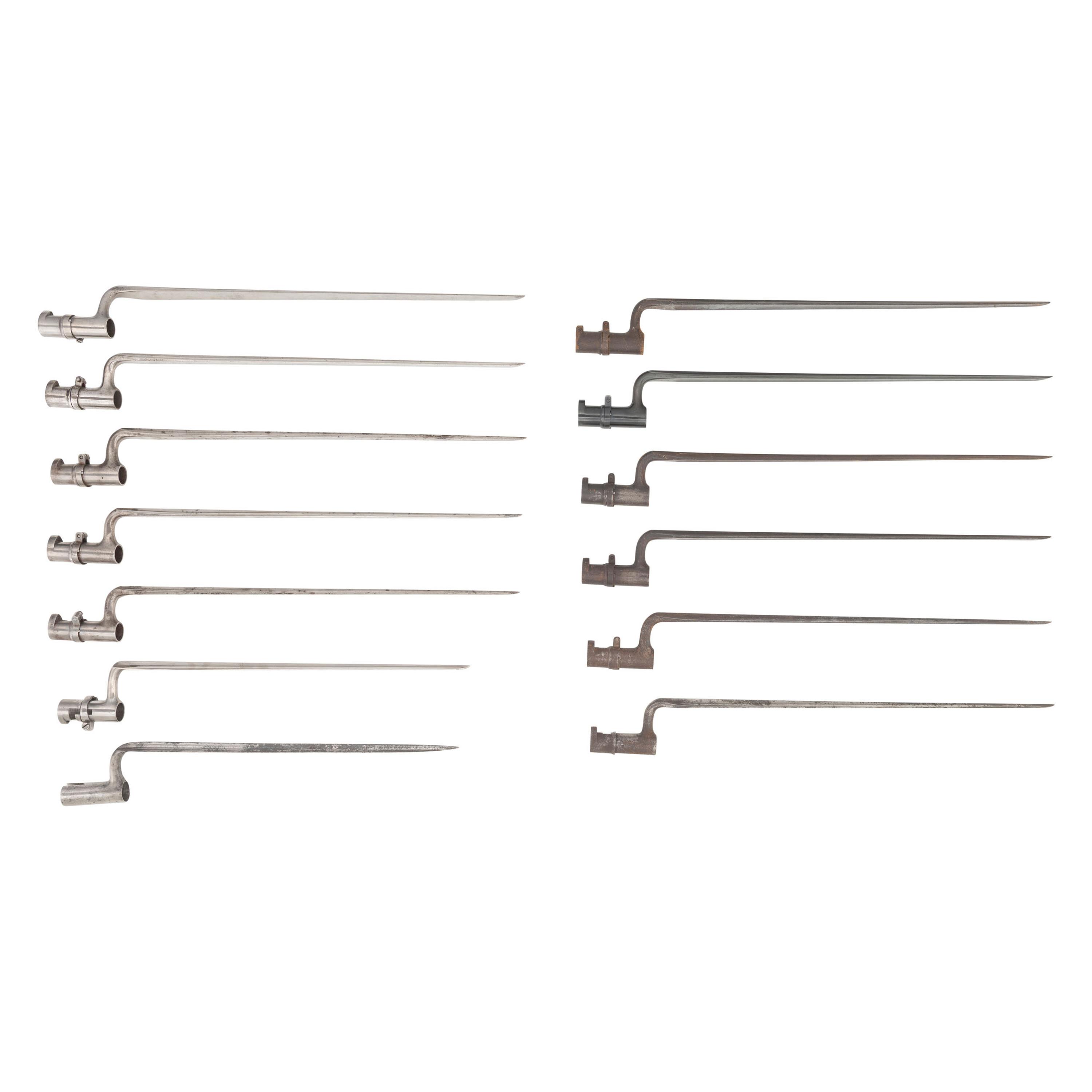 13 Socket Bayonets, Mostly US M1855 for .58 Caliber Rifle Muskets