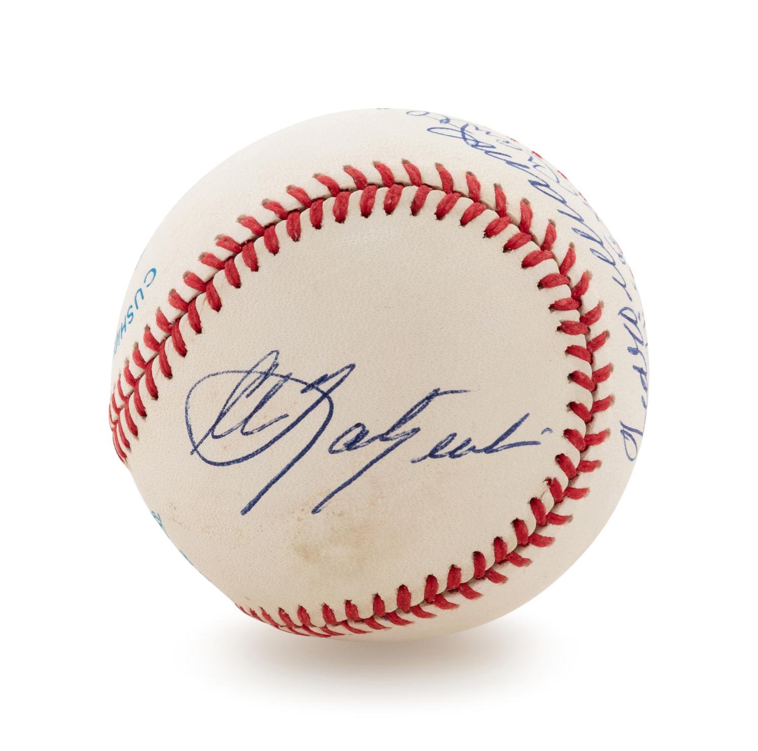 A Triple Crown Winners Multi Signed Baseball (Mickey Mantle, Frank Robinson, Ted Williams, Carl Yastrzemski)