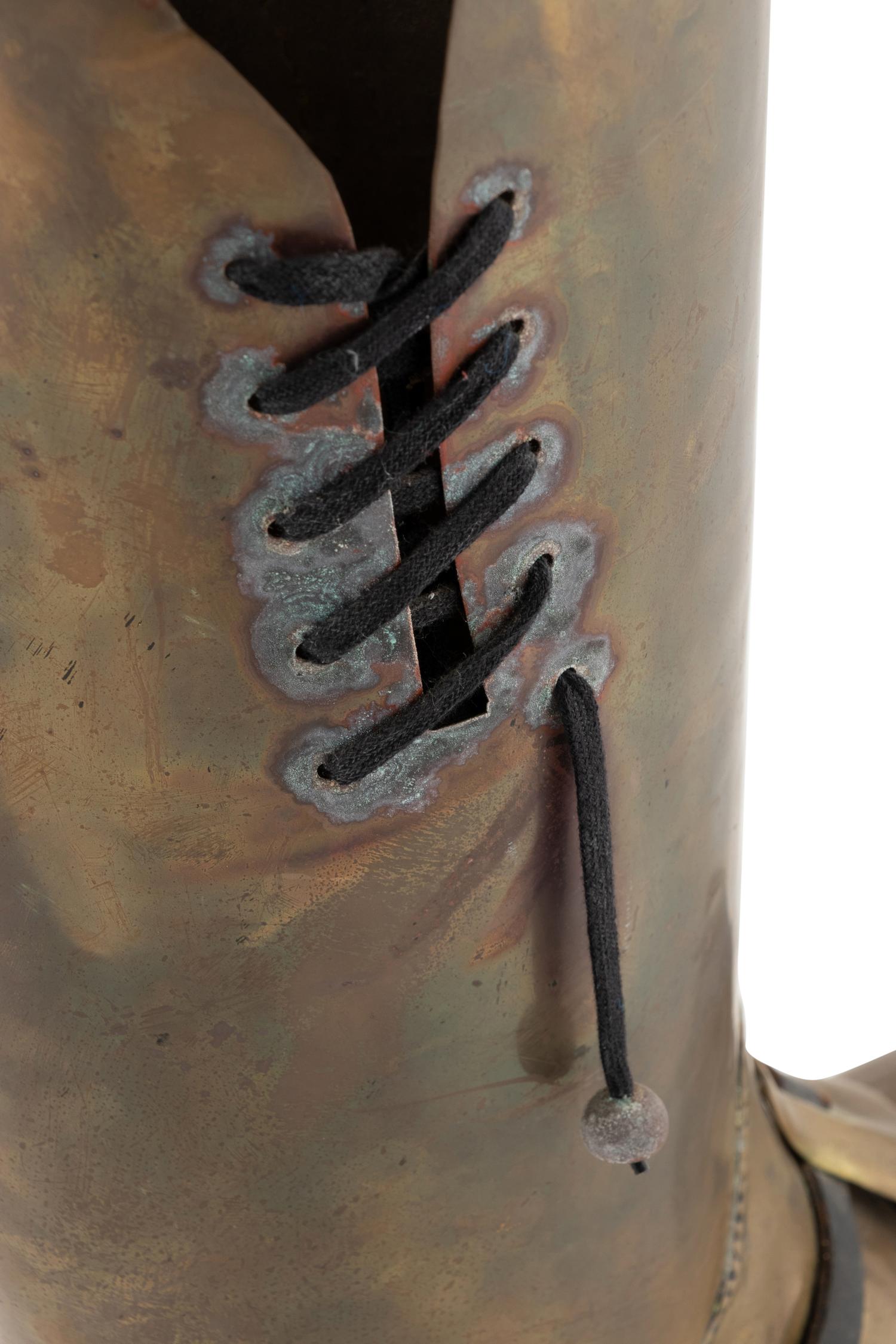 An English Brass Boot-Form Umbrella Stand