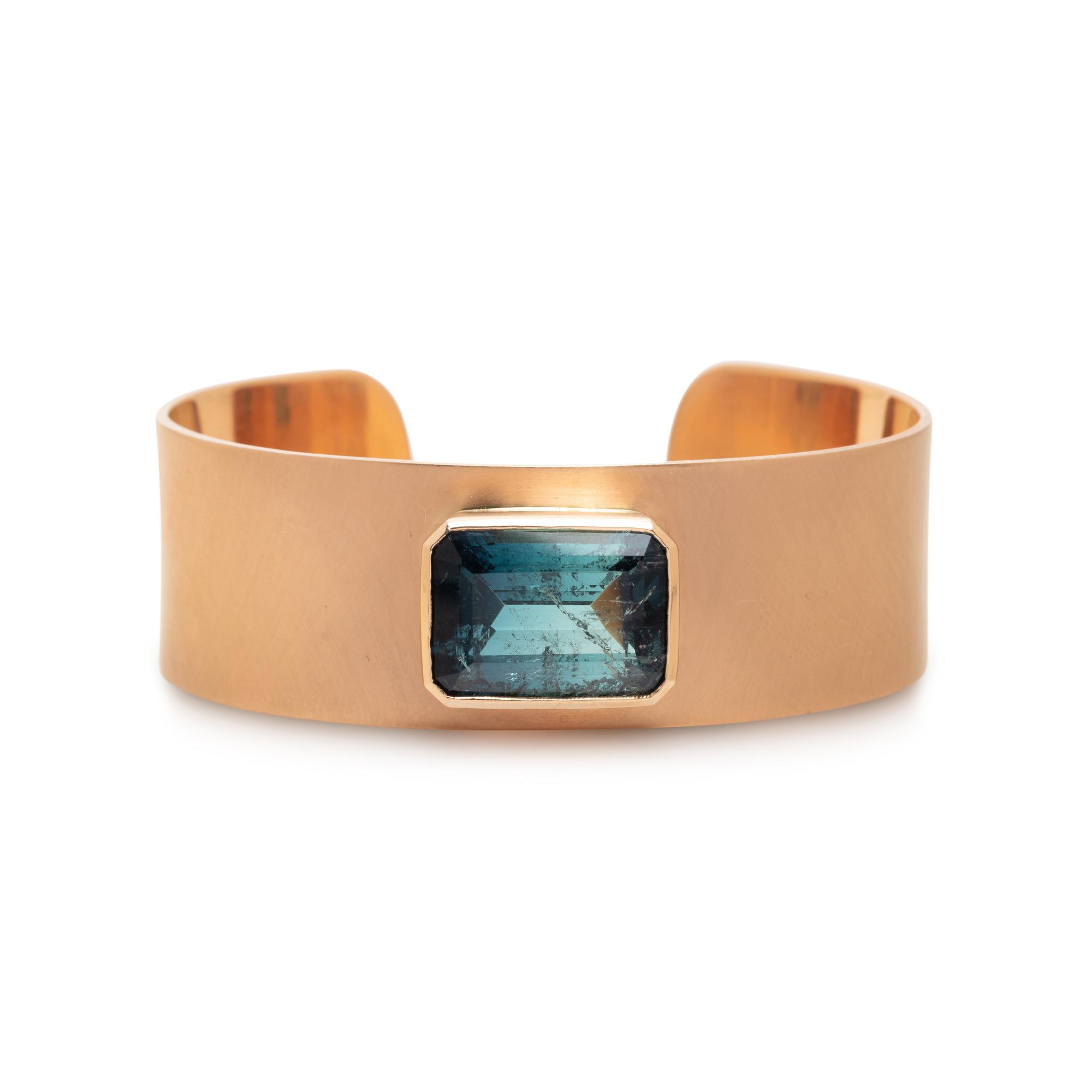 IRENE NEUWIRTH, ROSE GOLD AND TOURMALINE CUFF BRACELET