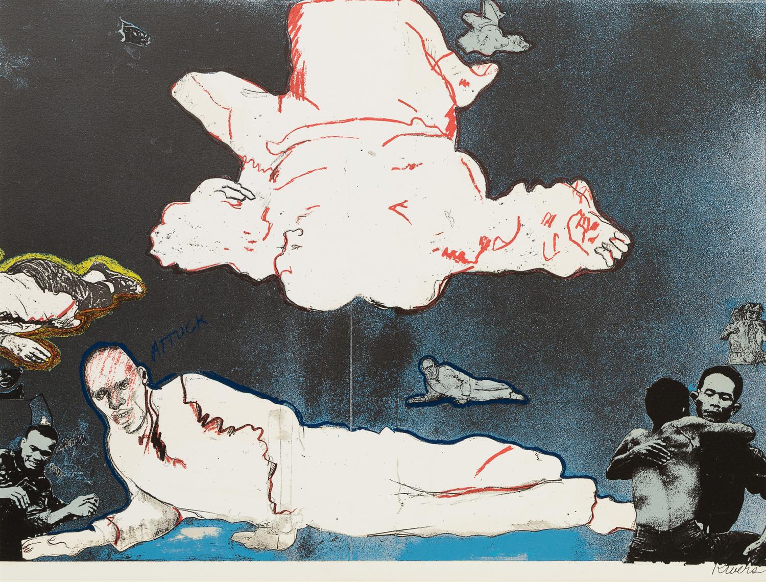 Larry Rivers, (American, 1923-2002), A group of 13 works from The Boston Massacre portfolio, 1970, including: Portfolio Cover, Untitled