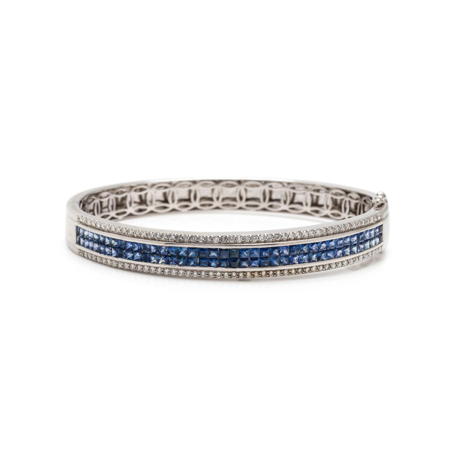 SAPPHIRE AND DIAMOND BANGLE BRACELET