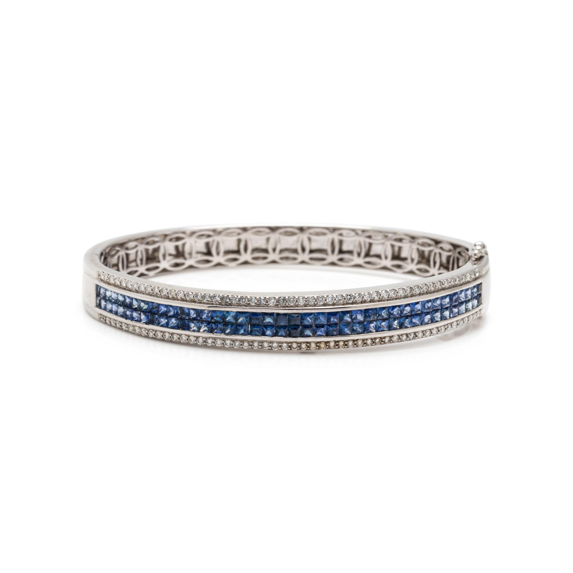 SAPPHIRE AND DIAMOND BANGLE BRACELET