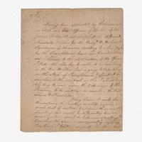 Letter to First Pennsylvania Governor Thomas Mifflin (1744-1800) regarding Militia Flag designs Francis Rabineau (active 1791-1804), Brunswick (New Jersey), February 9th, 1796