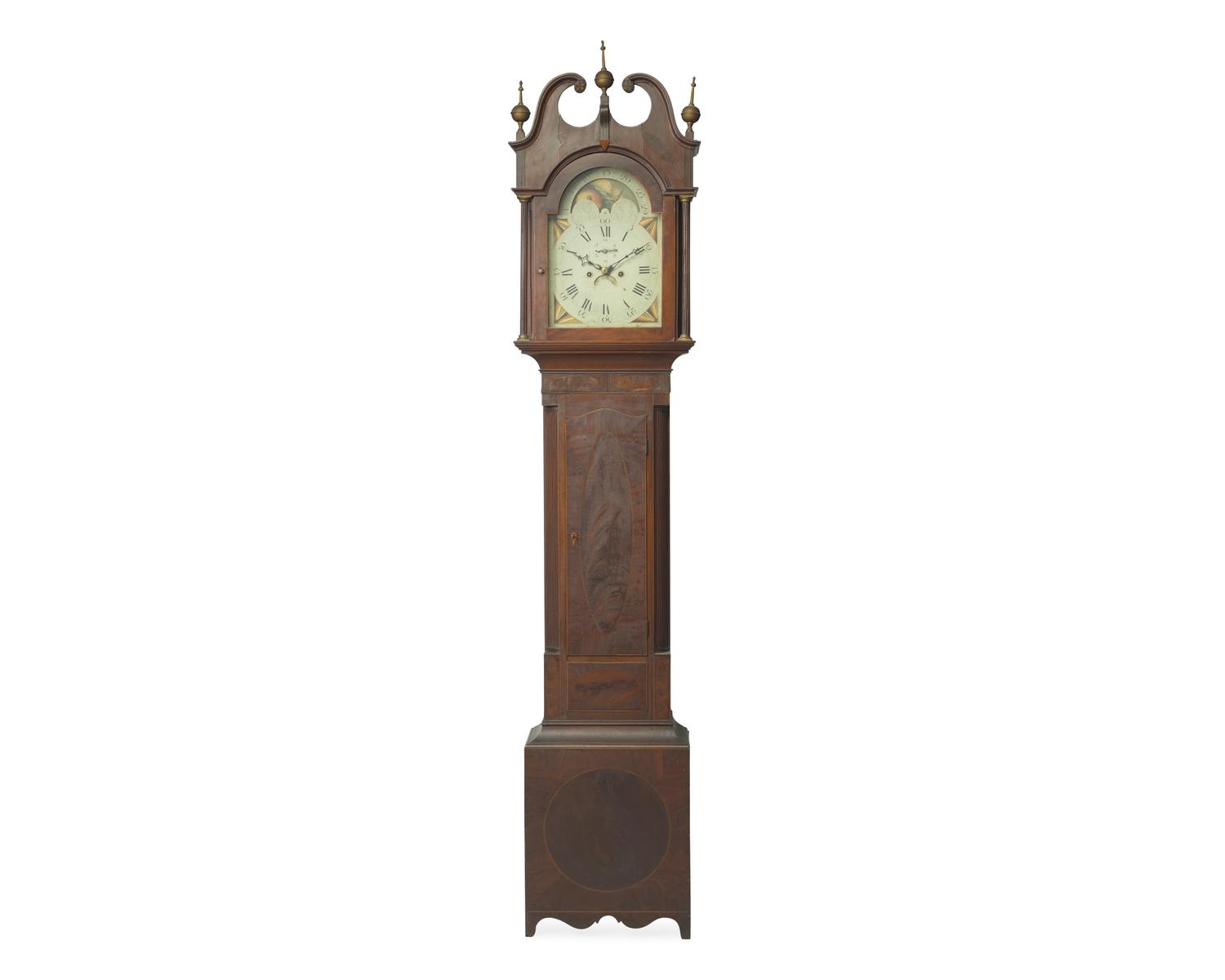 A Federal Inlaid Mahogany Tall Case Clock, New Brunswick, New Jersey, Circa 1810