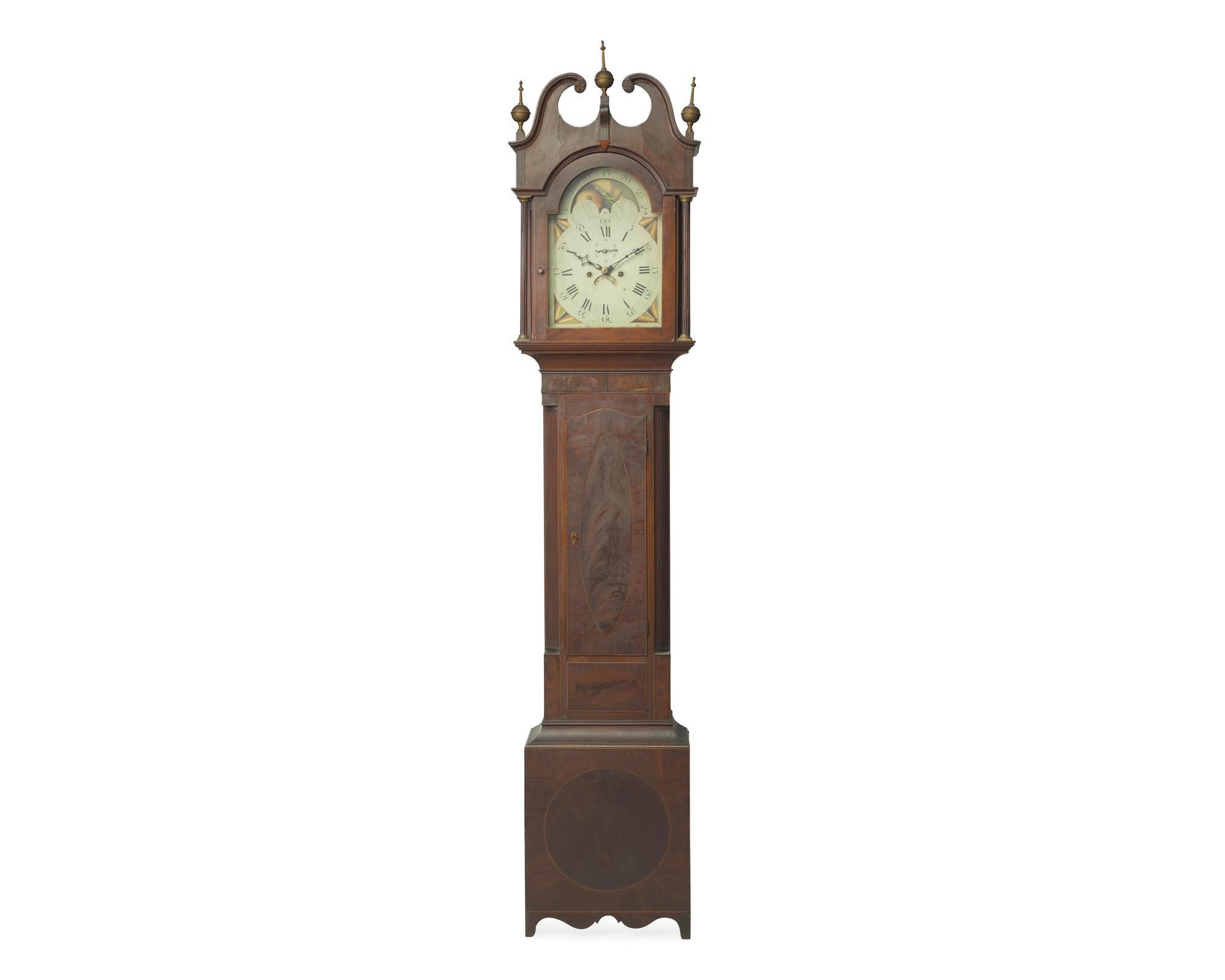 A Federal Inlaid Mahogany Tall Case Clock, New Brunswick, New Jersey, Circa 1810