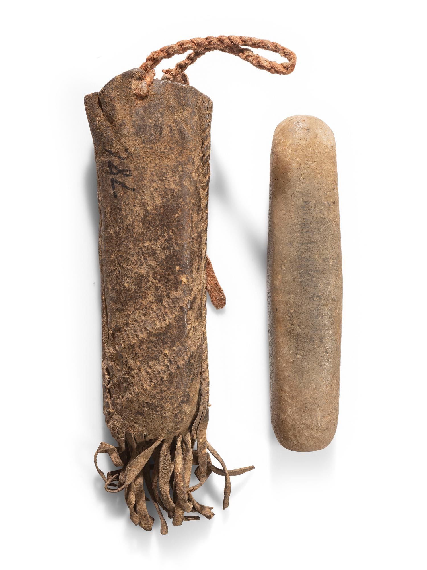 Kiowa Honing Stone in Hide Sheath