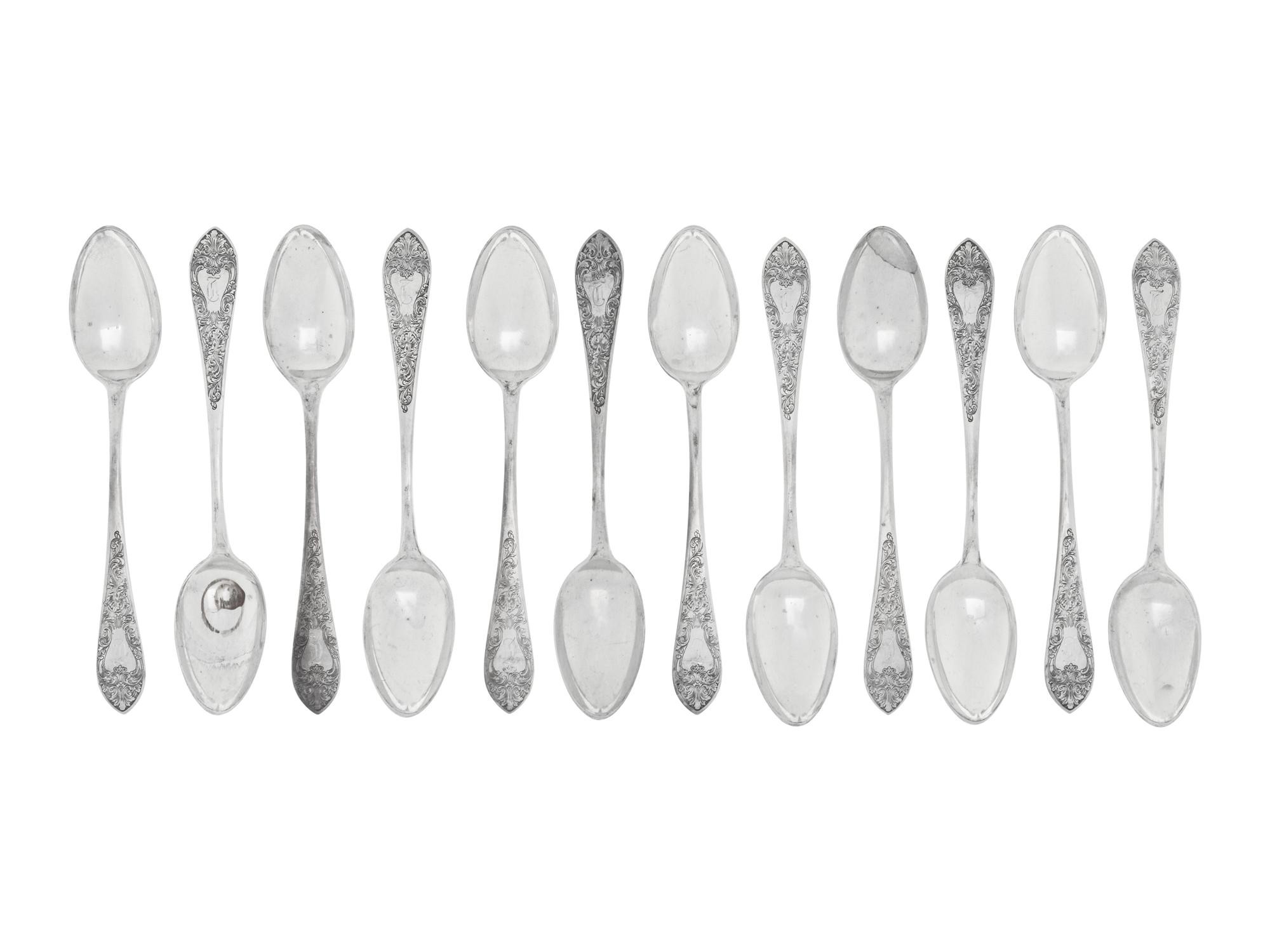 A Collection of American Silver Flatware Articles