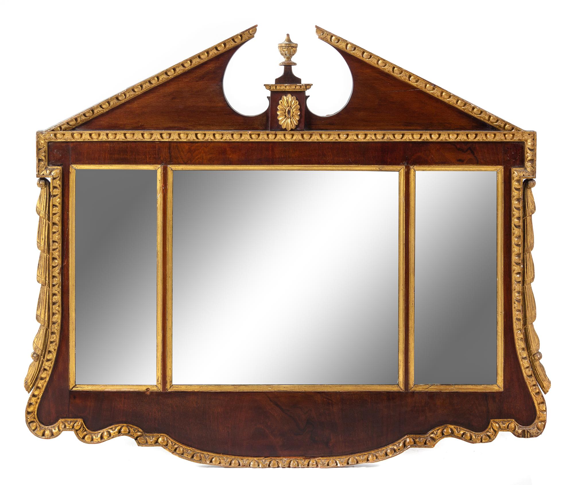 A George II Style Parcel Gilt Mahogany Mirror Height 43 x width 50 1/2 inches. — LATE 18TH/EARLY 19TH CENTURY