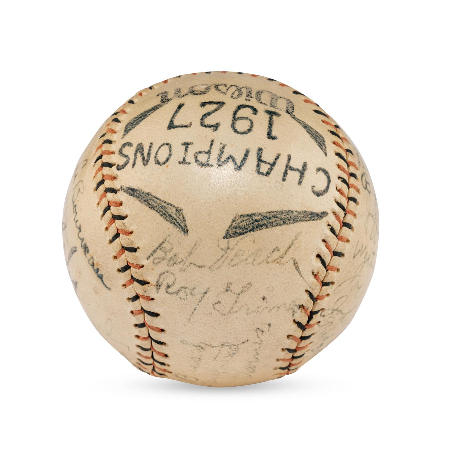 A 1927 Toledo Mud Hens Team Signed Autograph Baseball Featuring Casey Stengel (Beckett Authentication Services Letter of Authenticity)