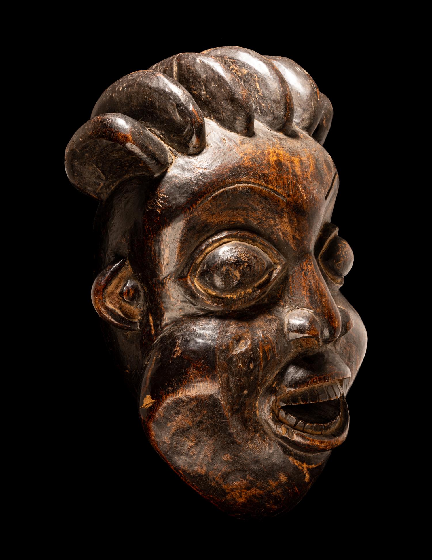 A Bamum Wood Helmet Mask