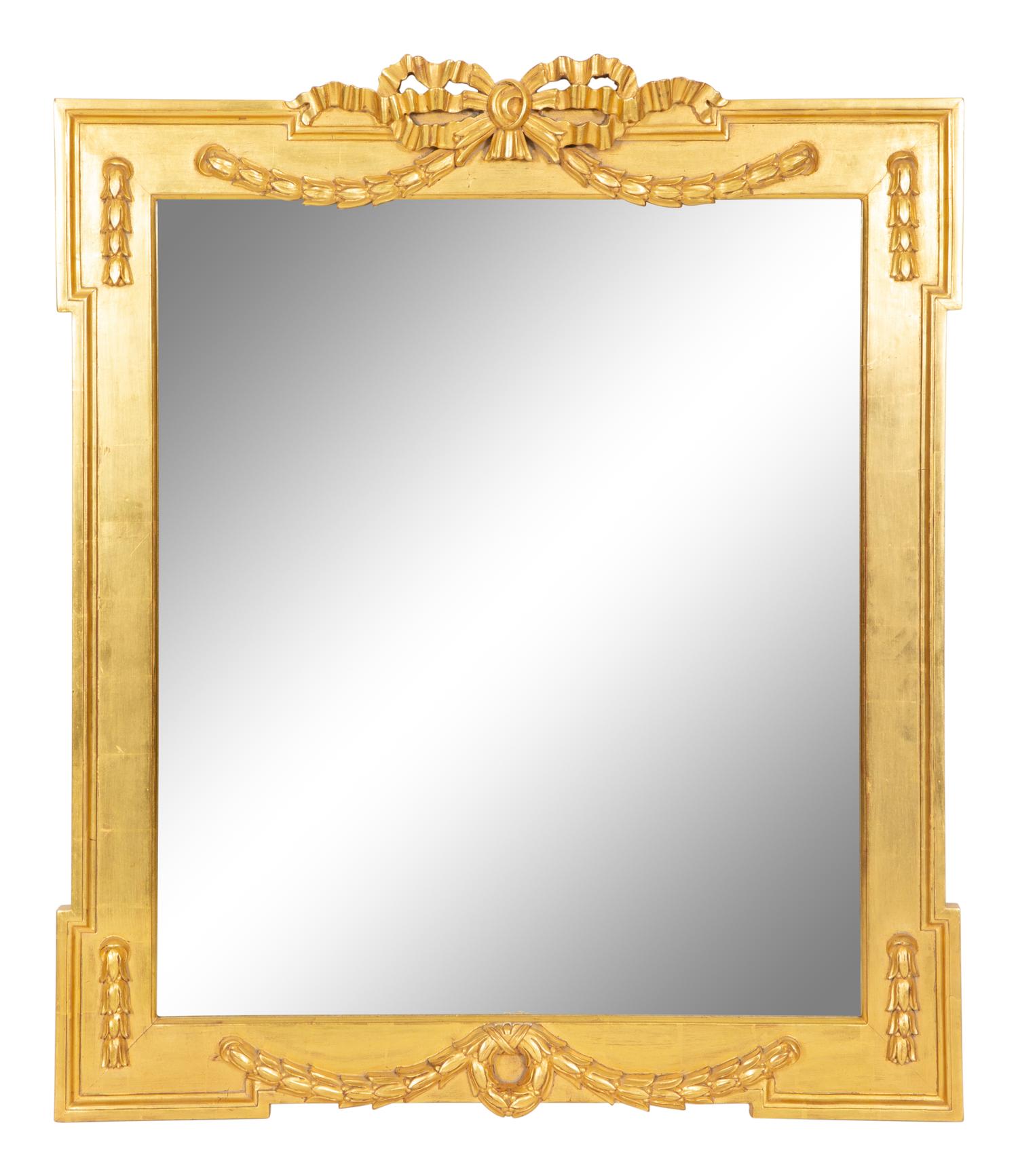 A French Giltwood Ribbon-Tied Mirror